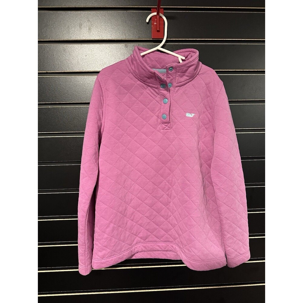EUC Vineyard Vines Girls Quilted Quarter Snap Pullover - M (10-12)
